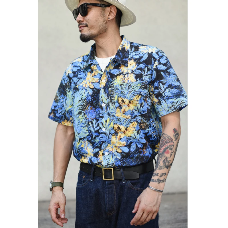 Sauce Zhan Aloha Shirt Hawaiian Shirt Men Summer Short Sleeve Cusual Shirt Sunshine Beach Streetwear  Loose Fit