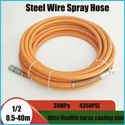 1/2 inch Airless Spray Hose, Pressure 4350PSI Spray Machine Universal Ultra Flexible Steel Wire Pipe 0.5m~40m