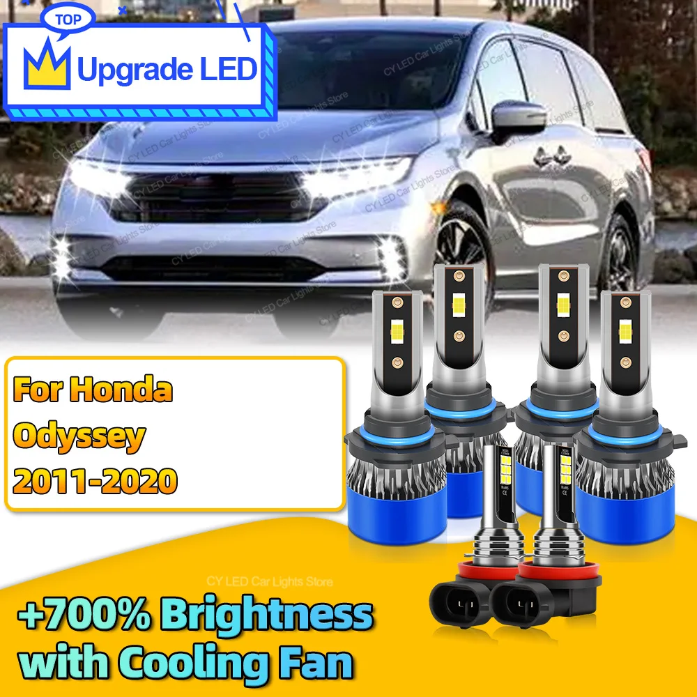 

6 шт. 30000LM светодиодные фары Canbus Автомобильная лампа HB3 HB4 H11 Автоматические противотуманные фары для Honda Odyssey 2011-2020 2012 2013 2014 2015