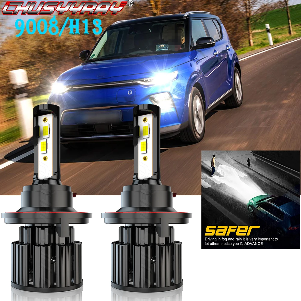 

CHUSYYRAY 9008 Led Headlight Lamp For Car CSP Chip 9008 H13 Bulbs Super High Bright Compatible For Kia soul 2014-2020 Car lights