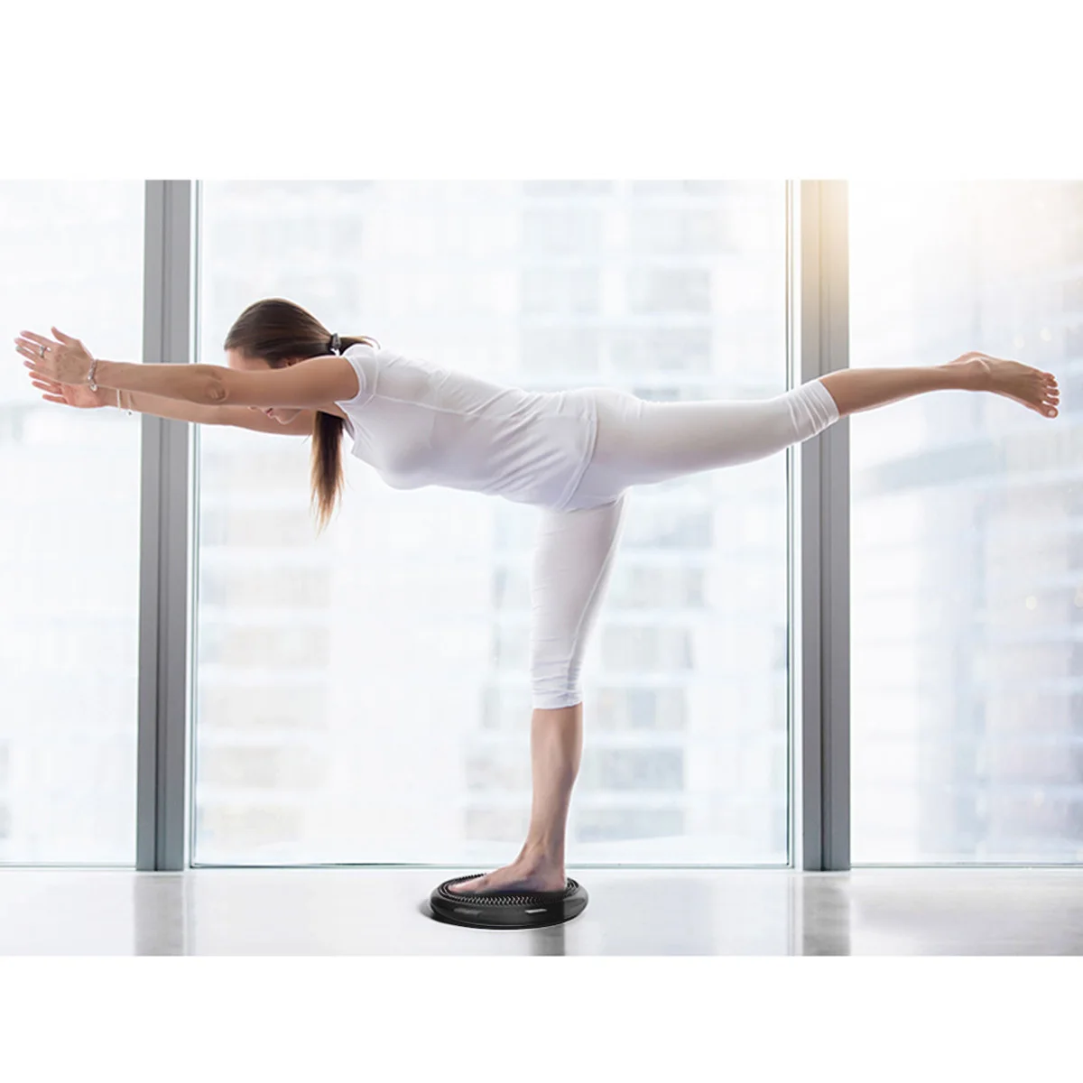 

Inflated Stability Balance Disc 13 Inch Diameter Core Strengthening Wobble Cushion Pain Relief Air Pump Included