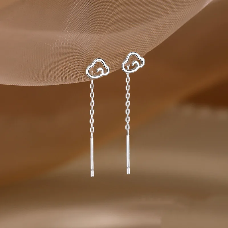 Long Tassel Heart Drop Earrings Gold Silver Color 2022 Korean Hanging Women Earrings Fashion Party Jewelry Girls Party Gift