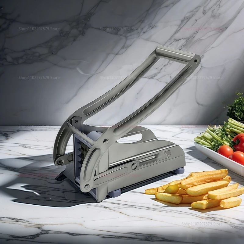 Cortador de patatas de acero inoxidable, cortador de verduras, herramienta de corte rápido Manual multifuncional con 2 cuchillas, máquina Manual para patatas fritas