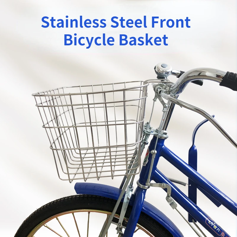 Bold Stainless Steel Bicycle Basket Mountain Bike Basket Student Bicycle Frame Accessories Bike Accessories