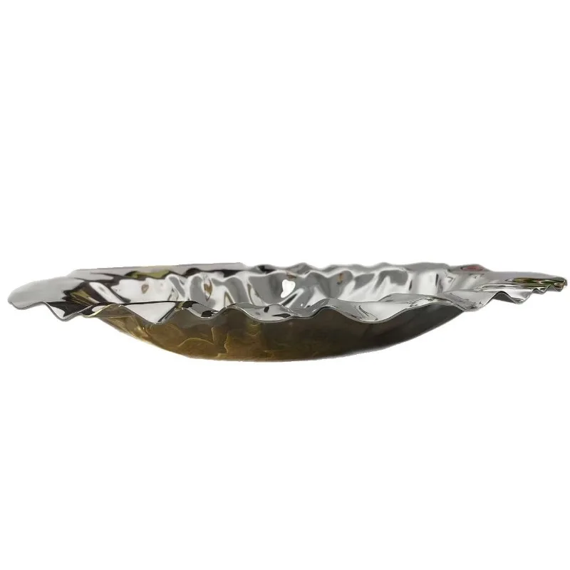 Nordic light luxury stainless steel, large fruit plate home decoration housewarming gift
