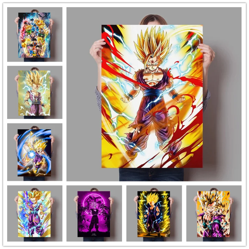 Anime Super Saiyan Gohan Painting Poster Wall Art Print Dragon Ball Pictures Classic Home Decor Bedroom No Frame Bandai Canvas