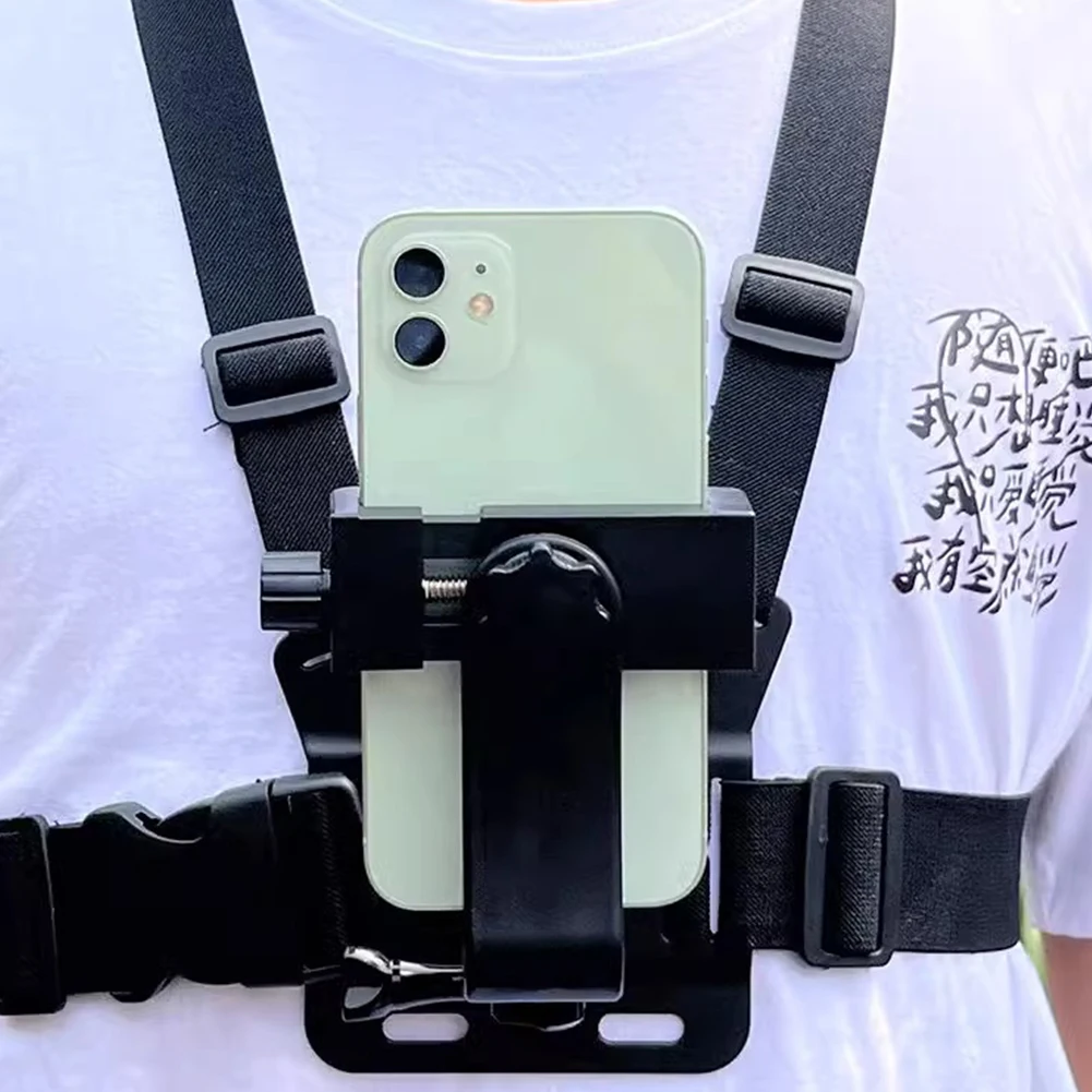 

Phone Chest Mount Harness Holder Adjustable Mobile Phone Strap Clip Chest Mount Strap Harness for iPhone Samsung GoPro DJI Osmo