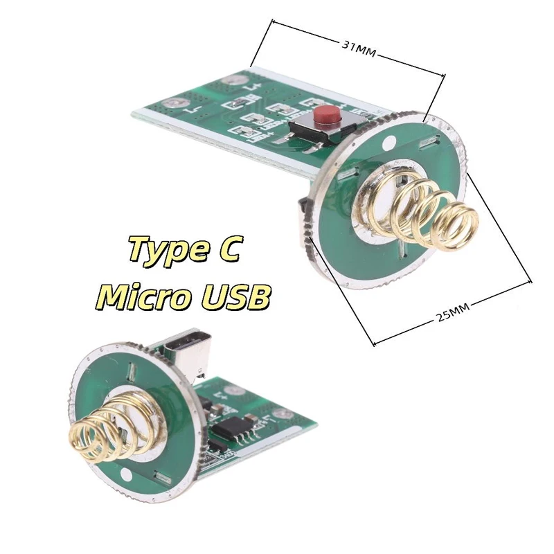 1Pcs Type-C/Micro 3-4.2V Single Lithium Flashlight LED Drive Board 3/5 Modes PCB Circuit Board For 1X 18650 Or 26650 Battery