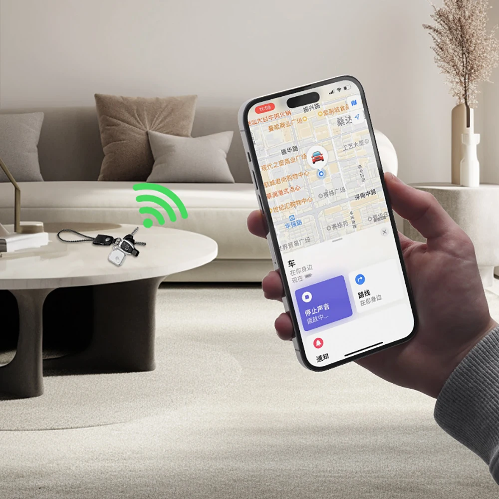 محمول ذكي موقع المقتفي ، نظام تحديد المواقع ، مفتاح السيارة ، قلادة على ظهره ، الوقاية من الخسارة ، على ظهره