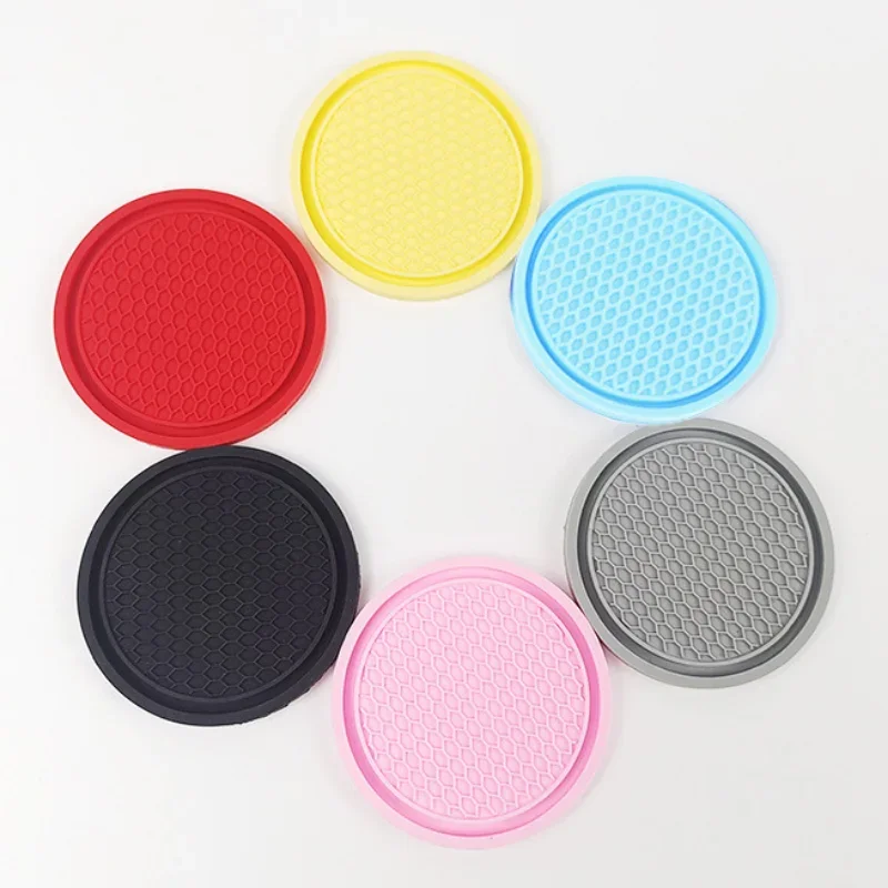 Car Coaster Anti-Slip Silicone Water Cup Pad Car Interior Bottle Cup Mat Cup Holder Pad Decor Auto Accessories