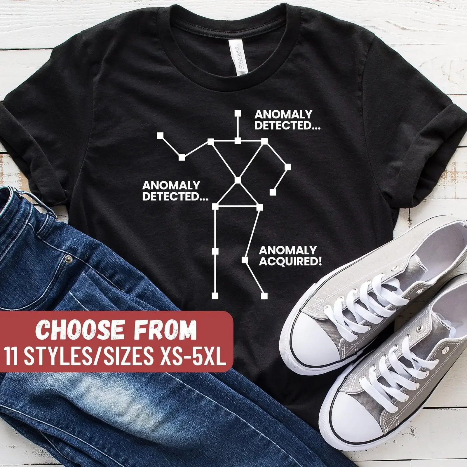 Anomaly Detected Ghost Hunting T Shirt Paranormal Investigator Funny for Lover Fans vintage Washed Top For Everyday Wear