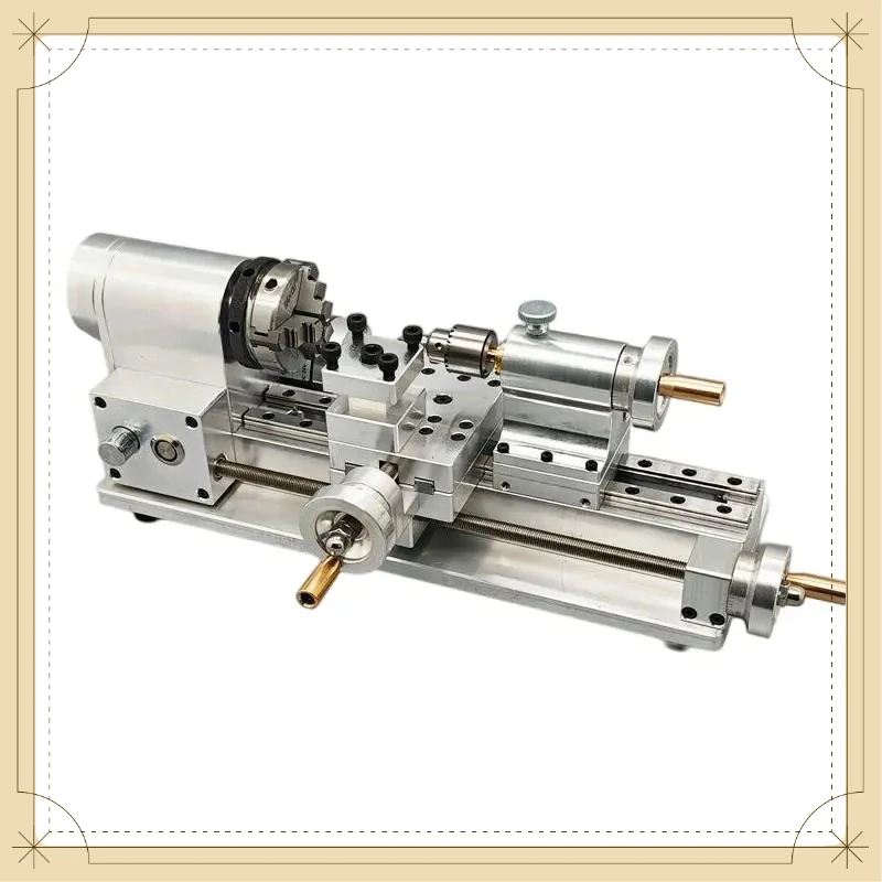 DIY Mini Benchtop Lathe Small Desktop Turning Tool for Model Making STEM Scientific Experiment Hobby Machining Equipment
