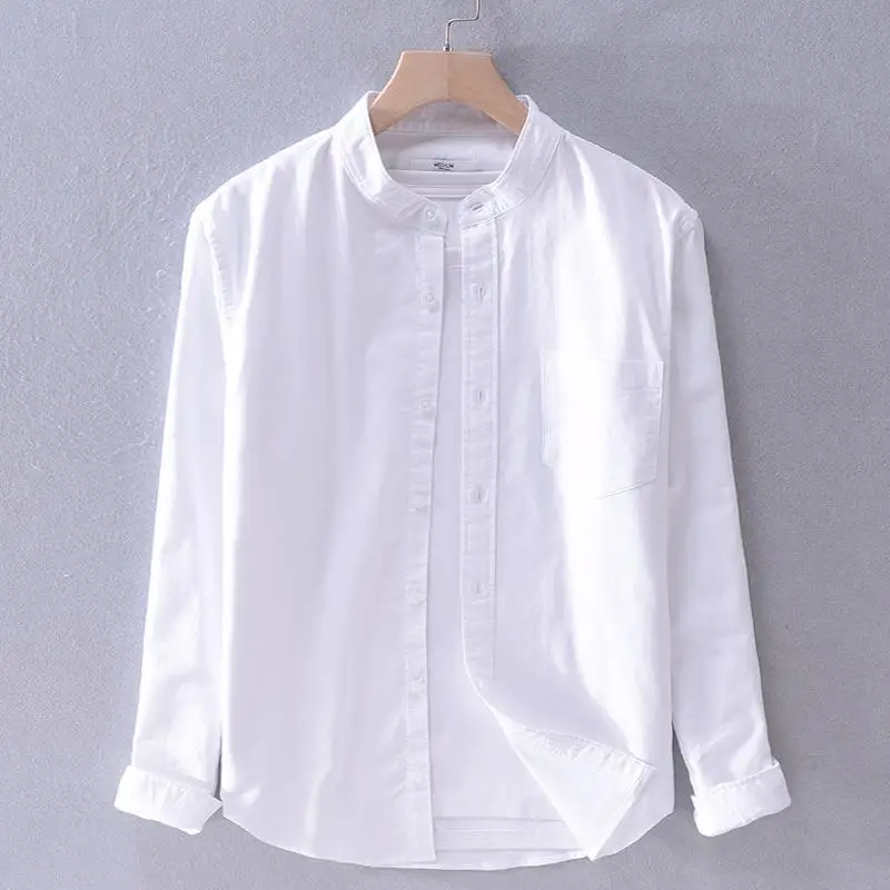

Long Sleeve Men's Shirt White Base Ox Spun Casual Style Pocket Detail Washed Fabric Non-deformable Summer 2015 Collection