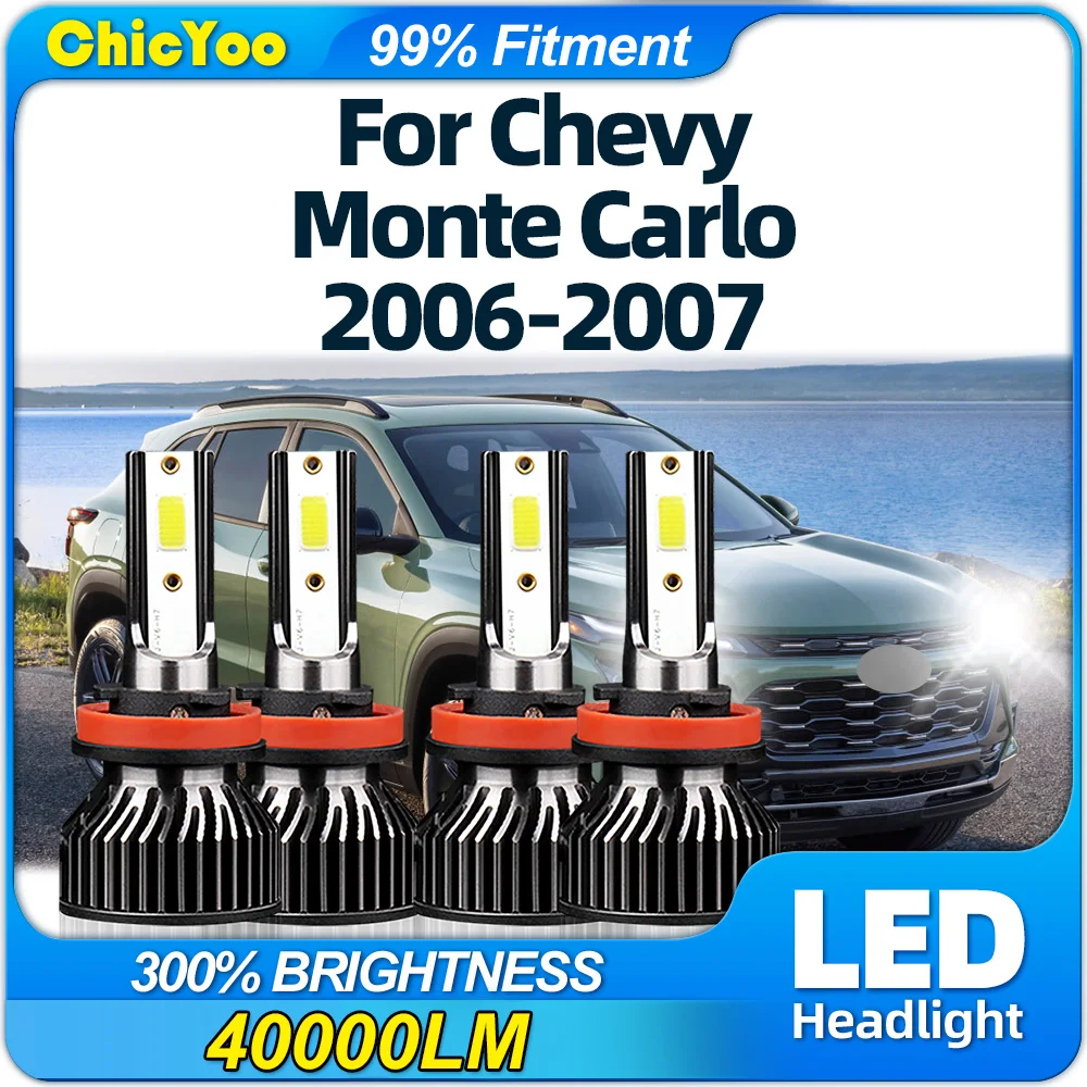 40000LM LED Headlight 12V CSP Chip Car Headlamps 6000K Plug And Play Auto Lamps 240W Front Light For Chevy Monte Carlo 2006 2007