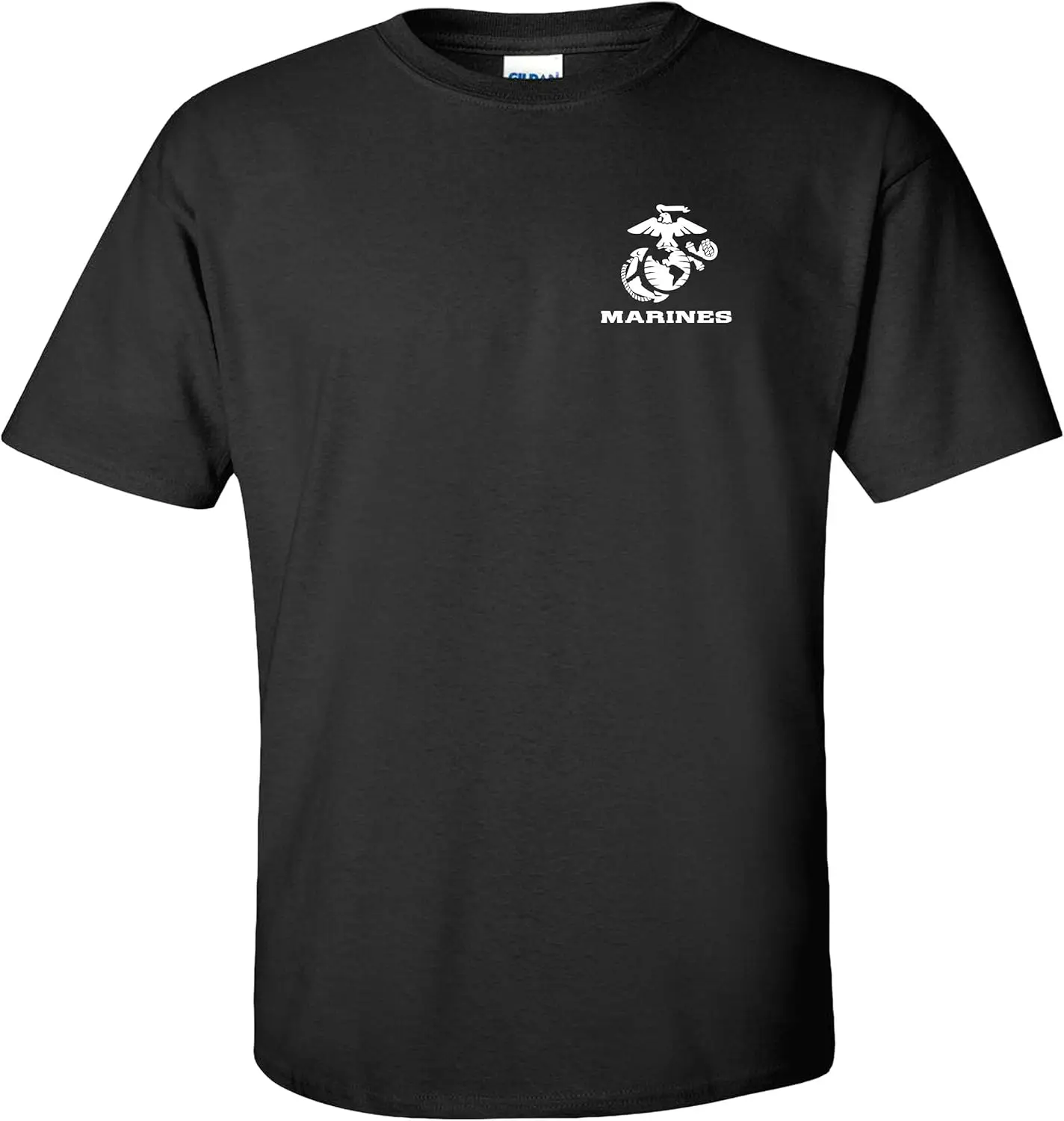 US Marines Chest T-Shirt White Emblem Crest Marine USMC Chest Shirt Short Sleeve Casual 100% Cotton T Shirt