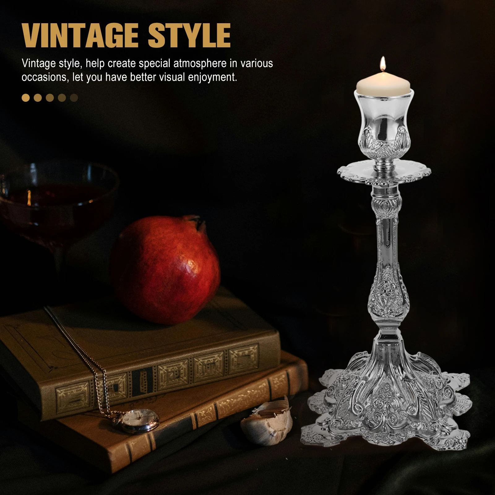 

1pcs Vintage Style Shabbat Holder Single Head Decorative Candlestick Tabletop Stand For Party Wedding Home