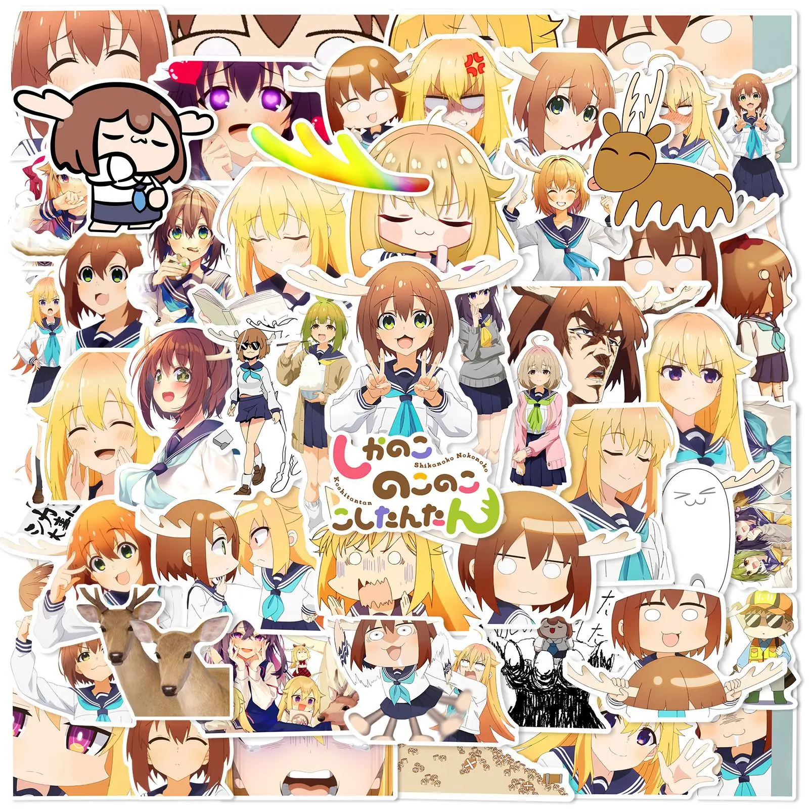 Image of 50 Stück My Deer Friend Nokotan Aufkleber Kawaii Shikanoko Anime Sticker Scrapbooking Fahrrad Gitarre Laptop Mädchen Koshi Aufkleber