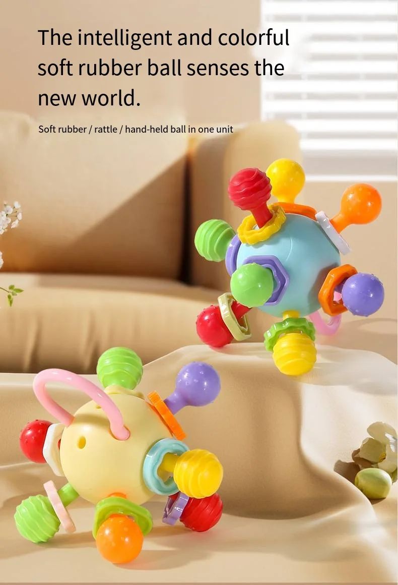 Rounded Baby Grasping Ball Toy Baby Toy for Early Educational Development  Safe for Teething and Chewing