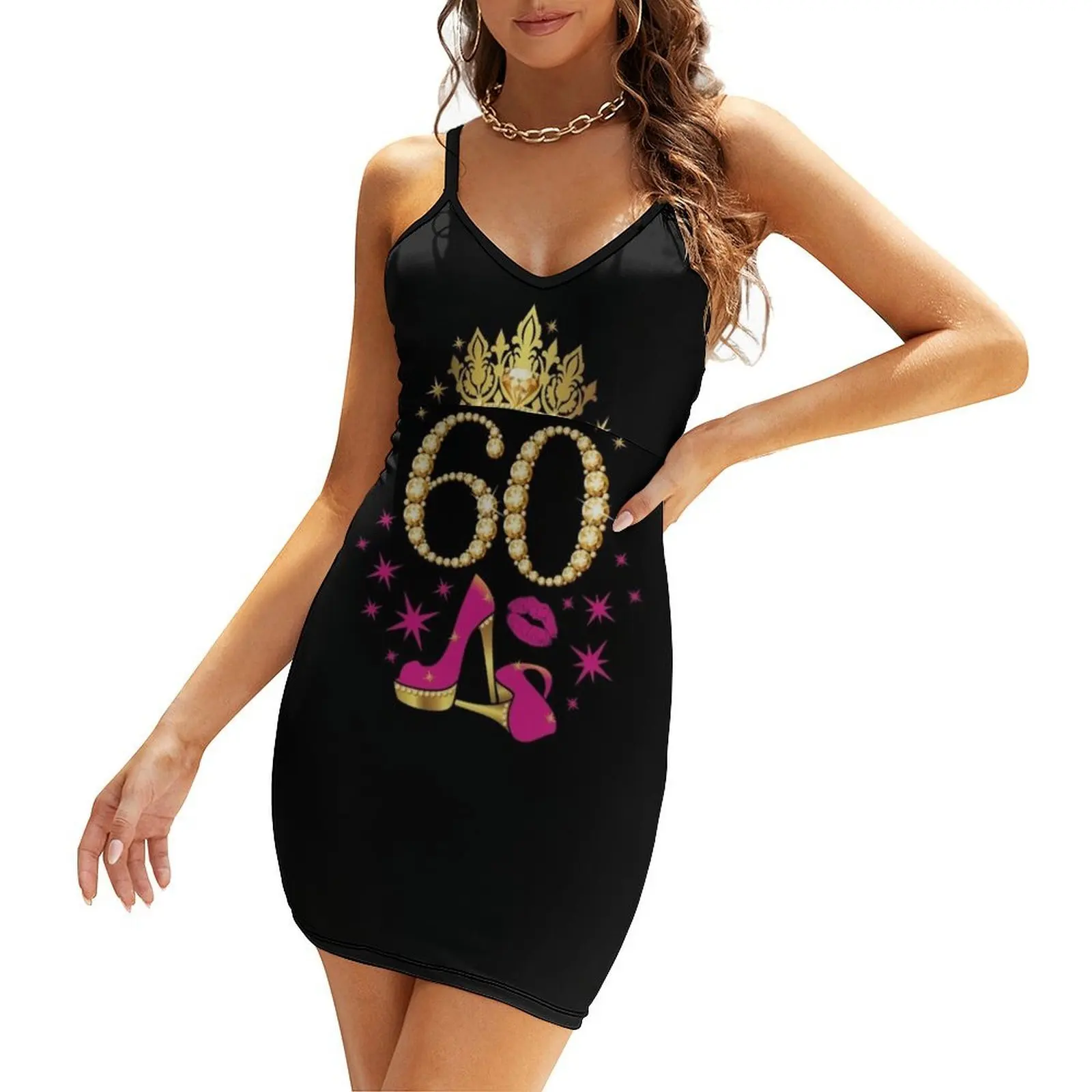 

60th Birthday design. Birthday party woman’s Sling Dress women clothes women's evening dress 2025 womans clothing