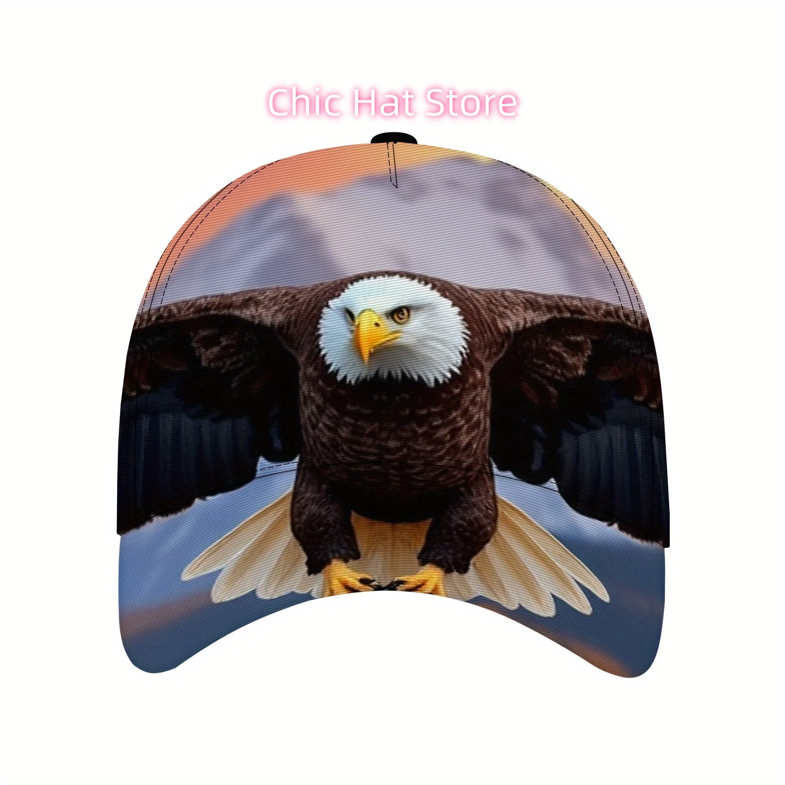 3D Eagle in Flight Baseball Cap - Adjustable Strap, Wide-Band Sun Hat for Men & Women, Bold Eagle Wings Design - Outdoor, Casual