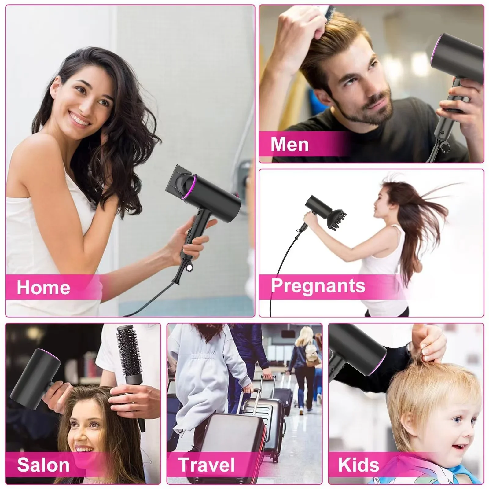 Upgraded New Design Luxury Good Quality Mini Sale Travel Portable Salon Blow Professional Foldable Hair Dryer with Diffuser