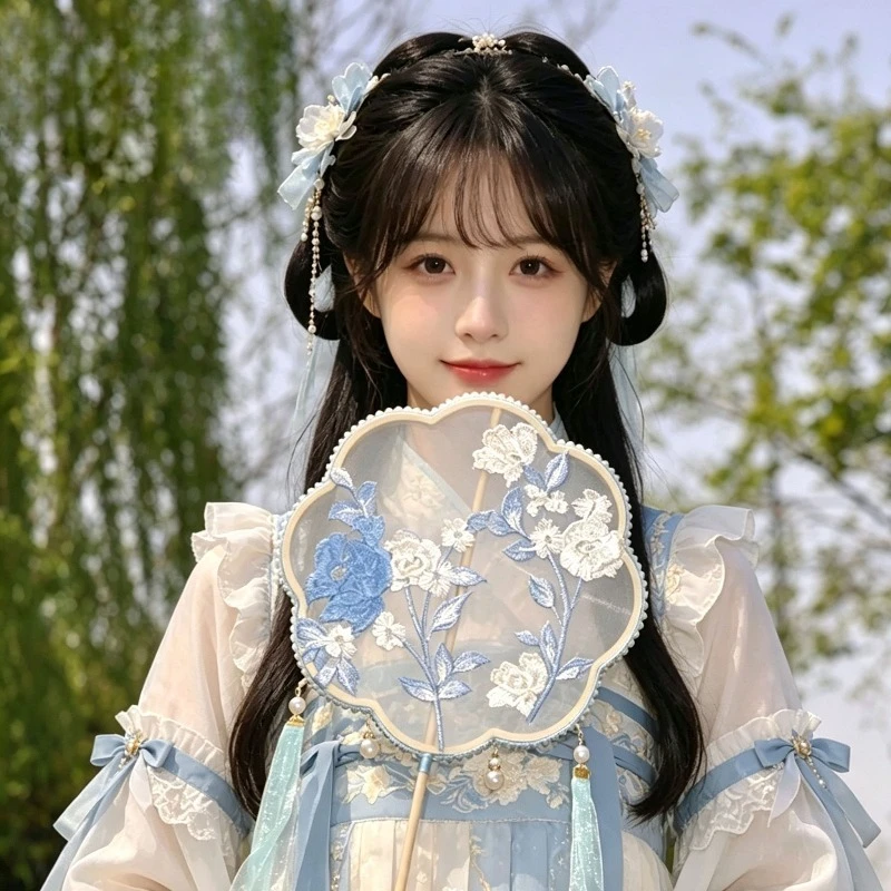Group fan, ancient style, super fairy, fringed streamer fan, Hanfu dancing fan, photo accessories, hand-held prop fan