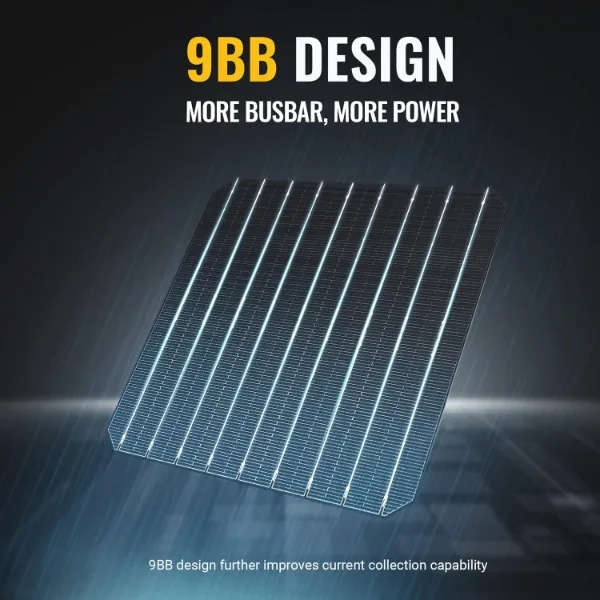 BougeRV 9BB Cell 200 Watts Solar Panel,23% High-Efficiency Mono Module Monocrystalline Technology Work