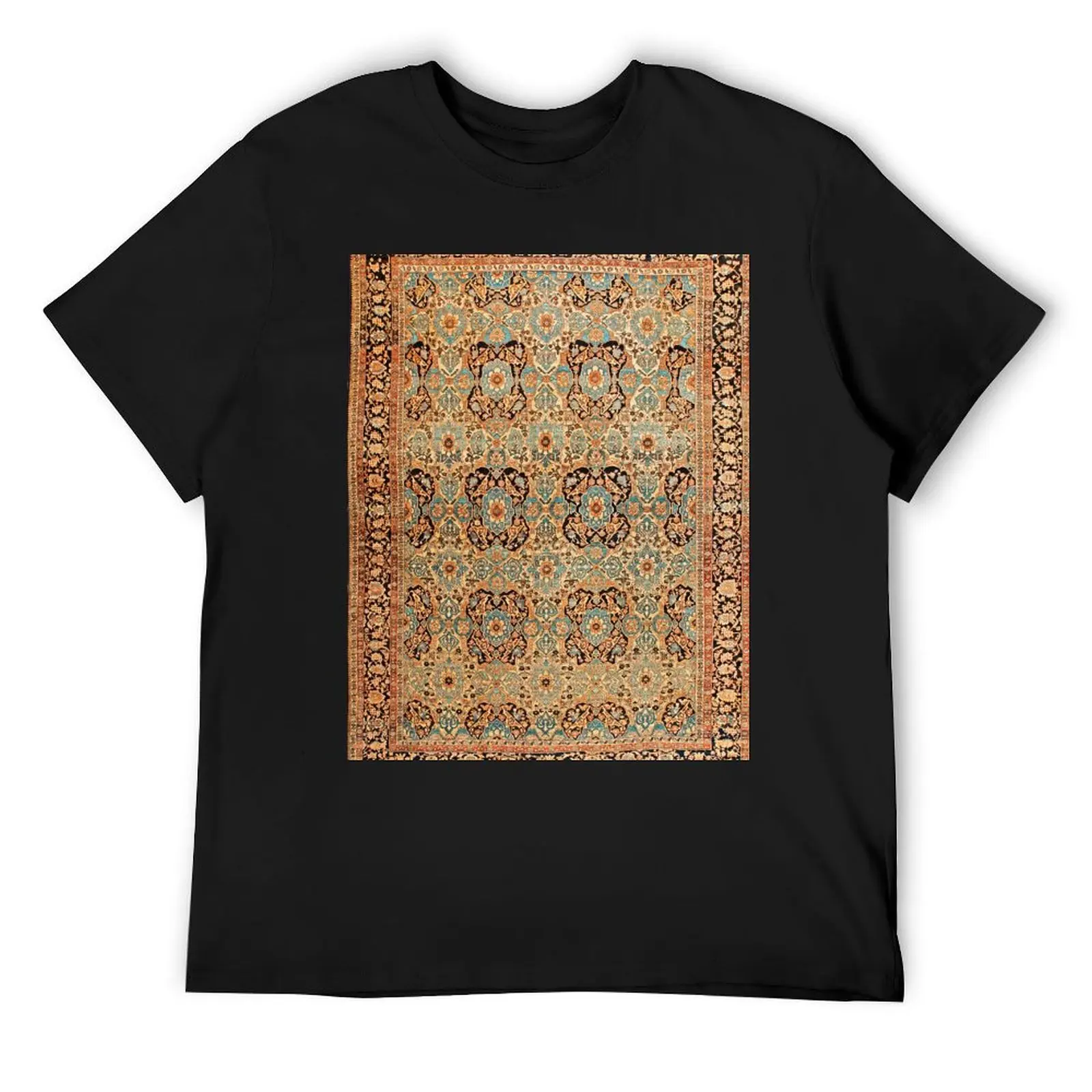 

Antique Persian Bakhtiari Rug Print T-Shirt summer tops cotton graphic tees korean fashion mens t shirts pack