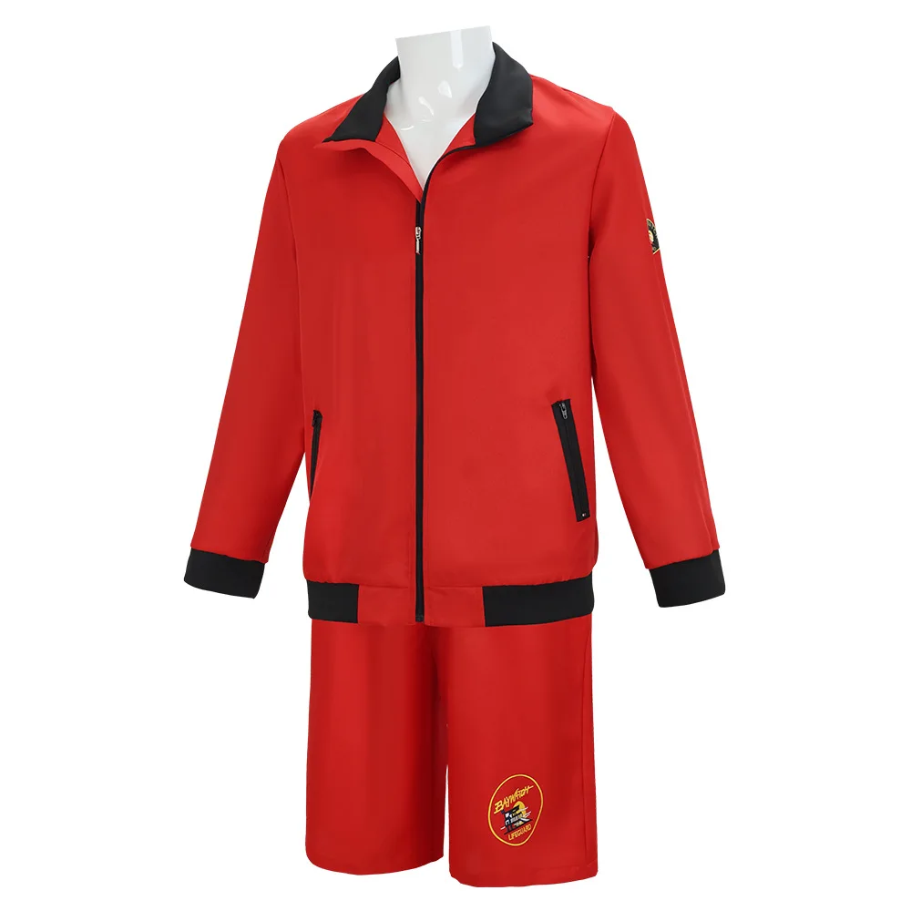 فانتازيا ميتش بوشانون ملابس الشاطئ الصيفية التأثيرية 1989 TV Baywatch Disfraz زي الأحمر حرس زي سترة السراويل وتتسابق