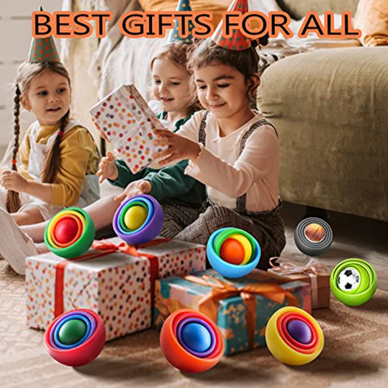 Ball Fidget Spinner ADHD Autism Stress Relief Finger Toy Spinner 3D Ball Sensory Toys for Kids Adult Party Favors Gifts