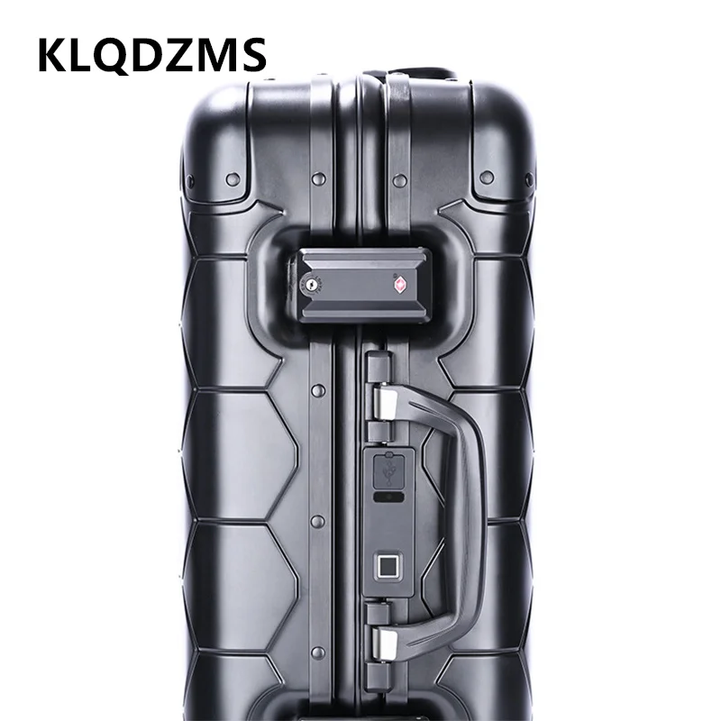 KLQDZMS The New 20-inch Luggage All Aluminum Magnesium Alloy Boarding Box Men's Business Trolley Case Handheld Travel Suitcase