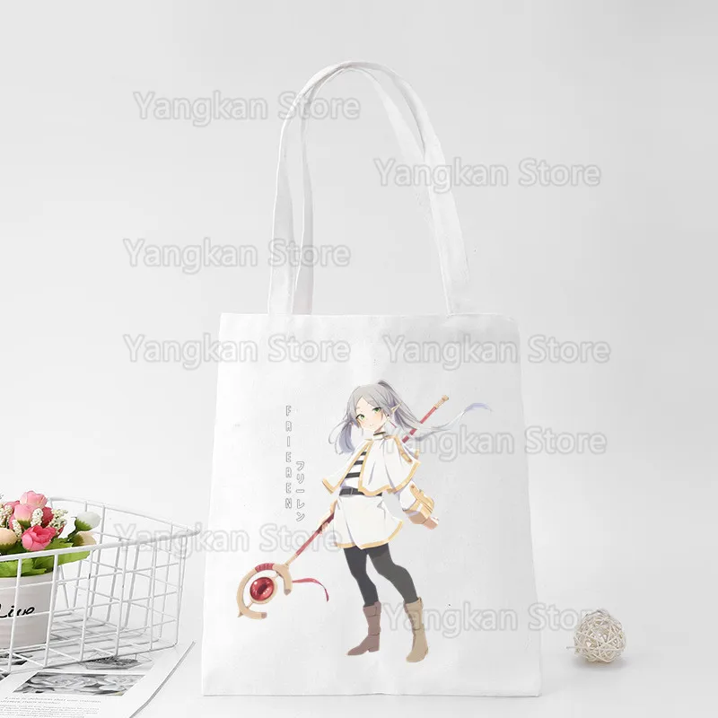 

Frieren Beyond Journey's End Холщовые сумки для покупок Tote Eco Многоразовая парусиновая сумка-шоппер Большая сумка
