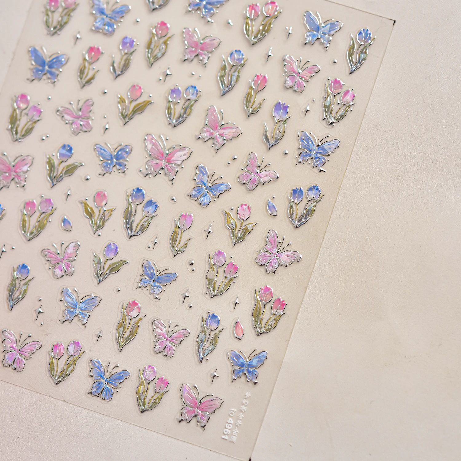 1 個 5D 花蝶ネイルアートステッカーハイエンド三次元蝶ブーケ弓ネイルアートアクセサリー女の子ステッカー