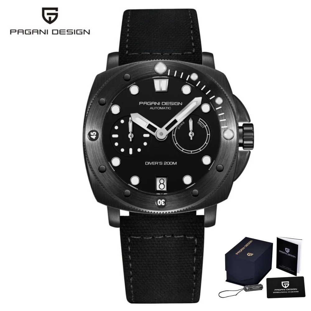 PAGANI DESIGN Männer Mechanische Uhr Luxus Saphirglas Leuchtende Automatische Uhr 200M Wasserdichte Edelstahl Uhr Für Männer 10