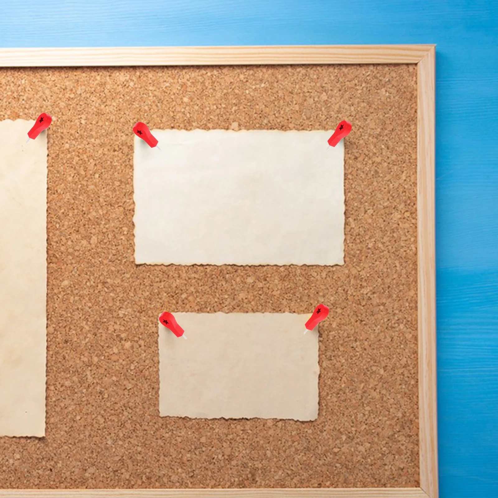 

50 Pcs Bulletin Board Wooden Arrow Pins Cork Flat Push Flag Decorative Red Travel