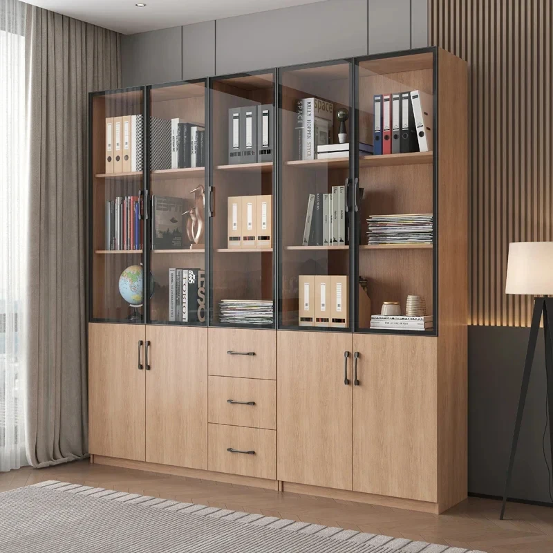 

Home Modern Cinet Tempered Glass Door Living Room Large School Library Nordic Cube Bookshelf