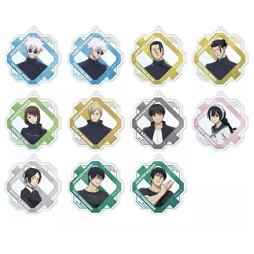 

Game 2 Anime Toji Fushiguro Riko Suguru Geto Satoru Gojo Keychain Doll Acrylic Keyring Pendant for Gift