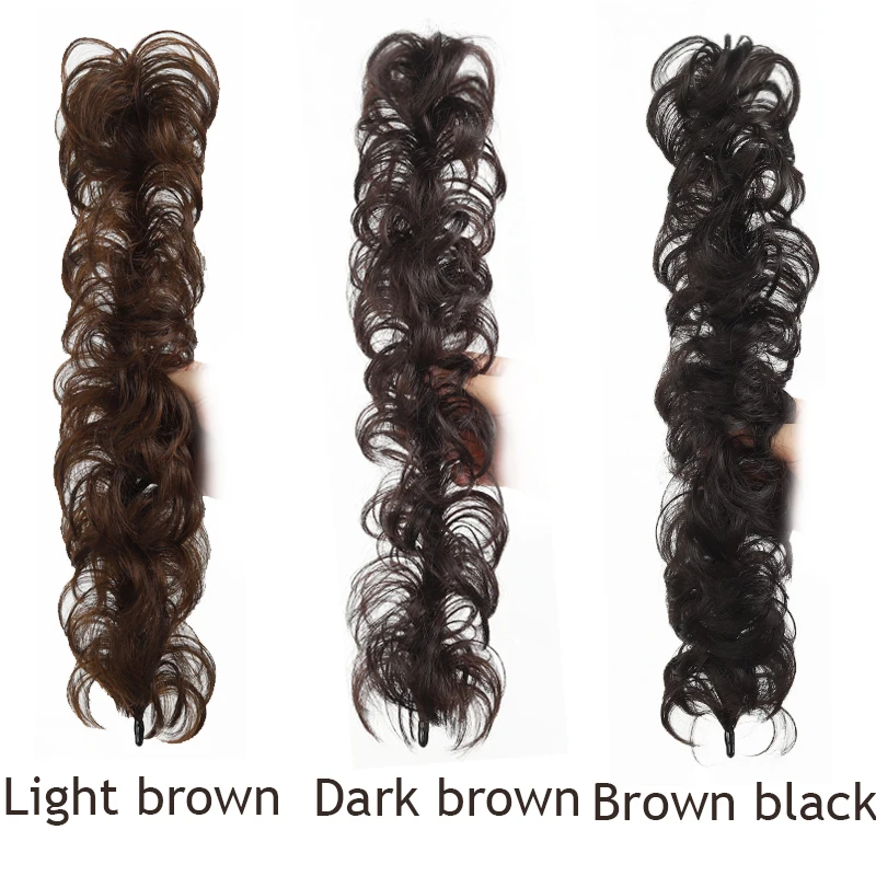 Synthetic Flexible Wrap Around Messy Curly Chignon Hair Piece Women DIY Updo Bun Hair Extensions Lazy Wavy Hair Bun For Daily Pa
