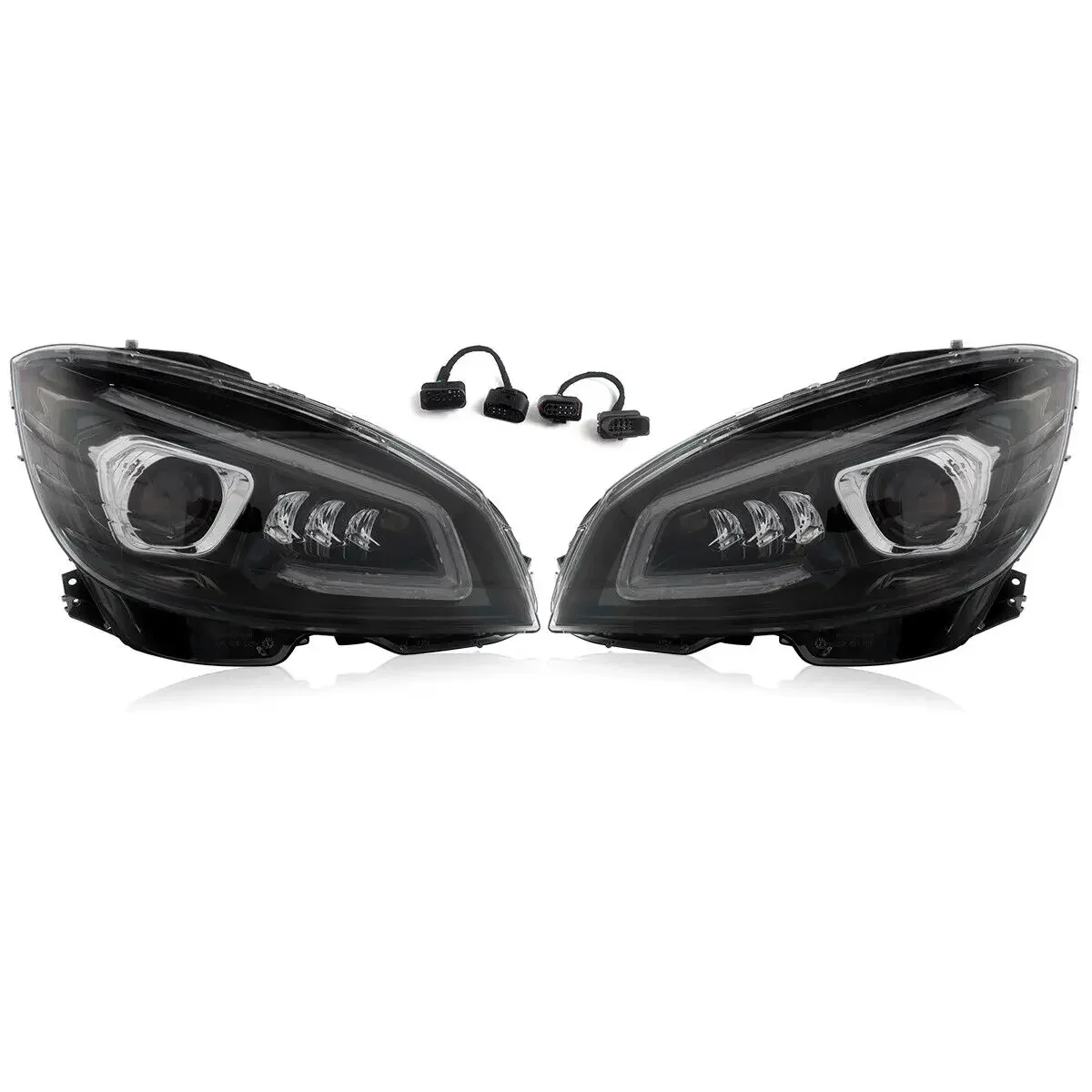 MAGICKIT Projector Headlights For 2007-2011 Mercedes C Class W204 S204 C300 C350 LED Headlamp Car Accessories