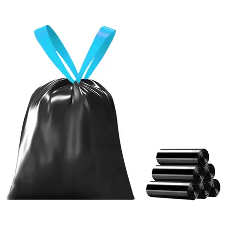 90 Black No Tearing Drawstring Garbage Bags Thickened Strong Toughness High Temperature Resistance leak-Proof And Odor-Proof