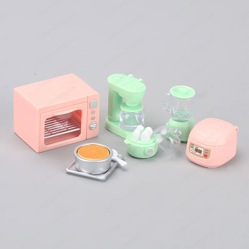 Mini Pretend Play Set Electric Rice Cooker Oven Blender Egg Steamer Dollhouse Accessories Kids Toy - view 2