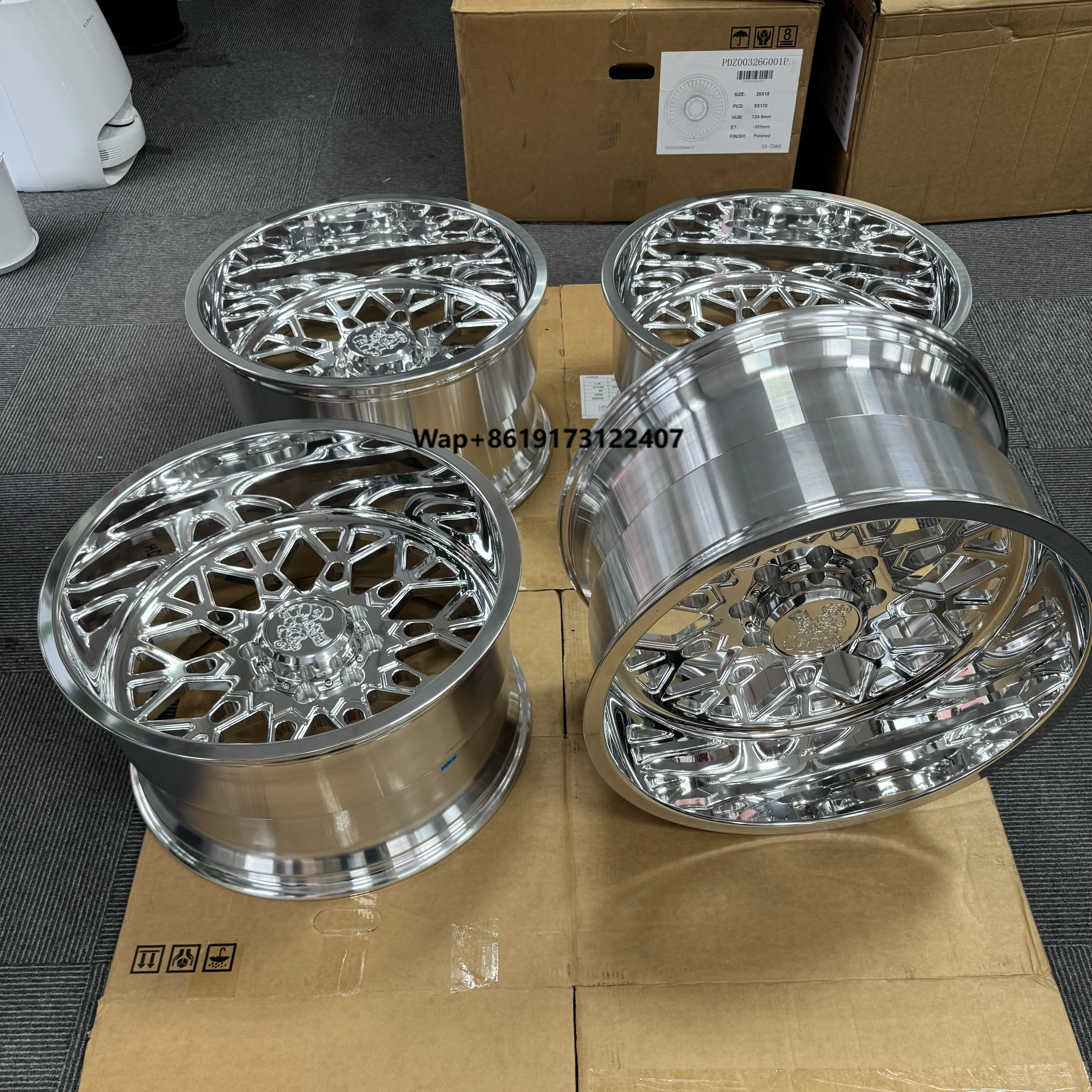 KYKY 22 24 26 28 30 Inch Concave Forged with Center Caps Offroad 8x170 8x180 8x6.5 Polished Truck Wheels for Silverado