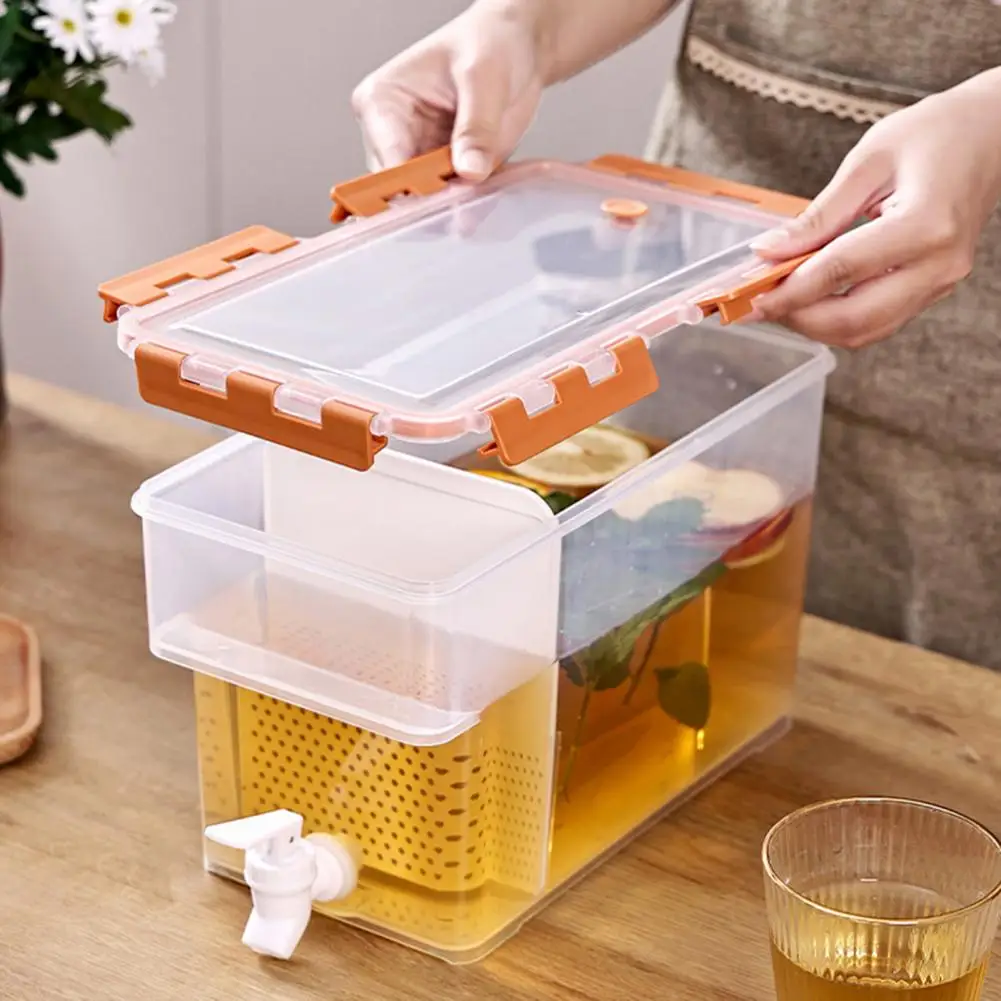 Tabletop Beverage Container Kettle Beverage Dispenser with Faucet Capacity Transparent Water Jug Leak-proof Sealed for Home