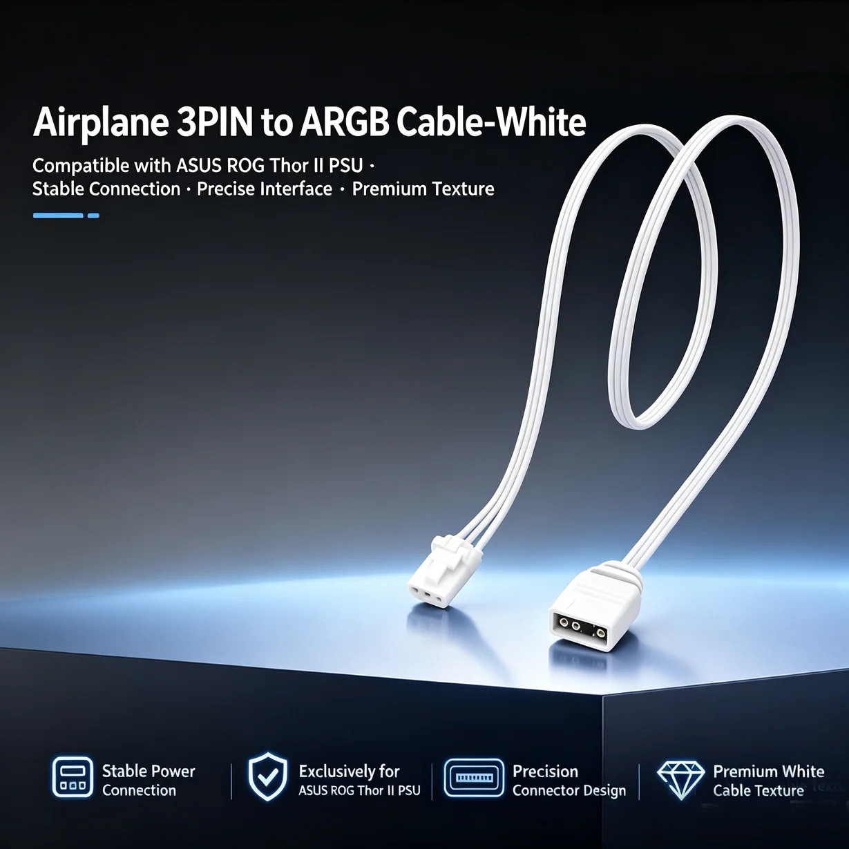 ARGB Sync Lighting Cable for ASUS ROG Strix, Thor, Loki, Strix PSU Gen 1 / Gen 2 / Gen 3 5557 to 3P