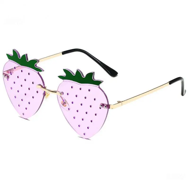 Sunglasses Wear Resistant Frameless Frameless Party Glasses Glasses Funny Glasses Clear And Bright Uv400 Strawberry Sunglasses