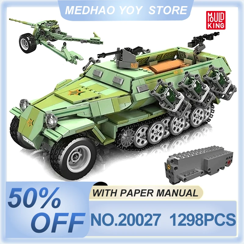 

Mould King 20027 Military Tank Building Blocks The Half Tracked Armored Vehicle Model Assembly Bricks Toys Kids Christmas Gifts