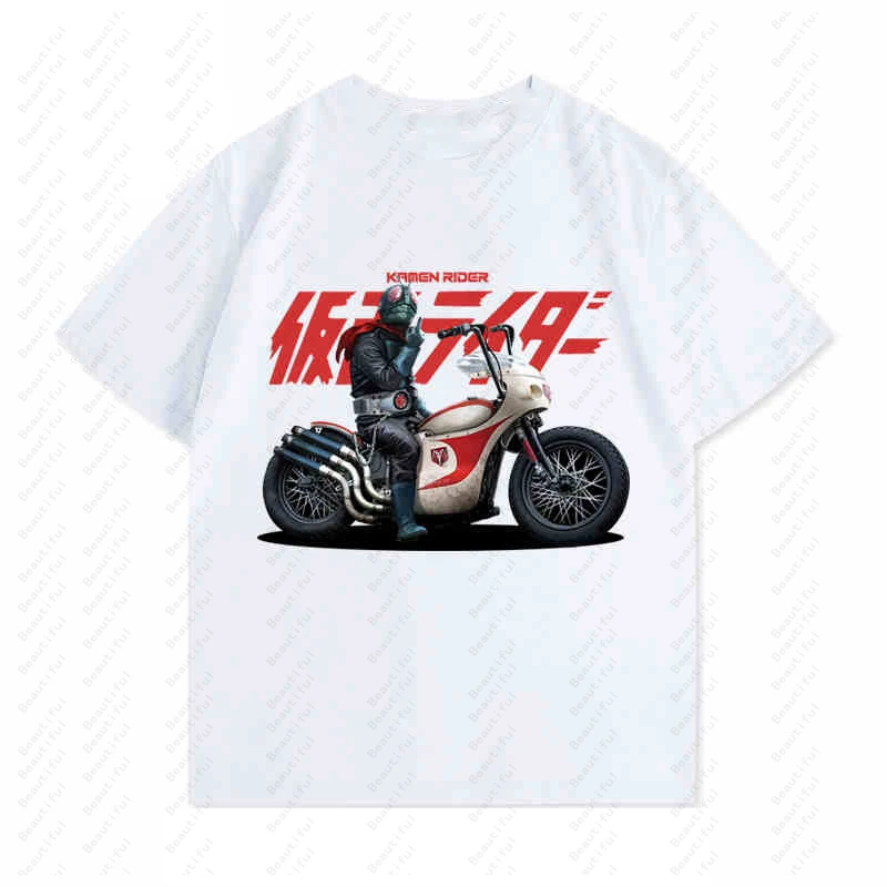 Kamen Rider Anime Peripheral Co-Name Cotton Summer Men's And Women's Short Sleeve Couple T-Shirt Fashion Loose Casual T-Shirt