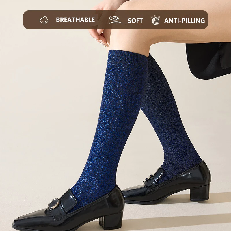 1/5 Paar glitzernde Wadensocken für Damen, glitzernde Metallic-Socken, lässige Damen-Söckchen mit hellen Retro-Staufen, perfekt für den Alltag