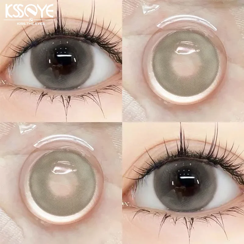 KSSEYE 1Pair Grey Contact Lenses for Eyes Colored Lenses Beauty Pupils Soft Lens Make up Fashion Lenses Yearly Use Fast Shipping