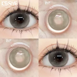 KSSEYE 1Pair Grey Contact Lenses for Eyes Colored Lenses Beauty Pupils Soft Lens Make up Fashion Lenses Yearly Use Fast Shipping